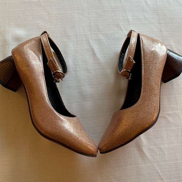 Rose Gold Sparkle Bobbie Pumps Size 41 - Picture 11 of 16